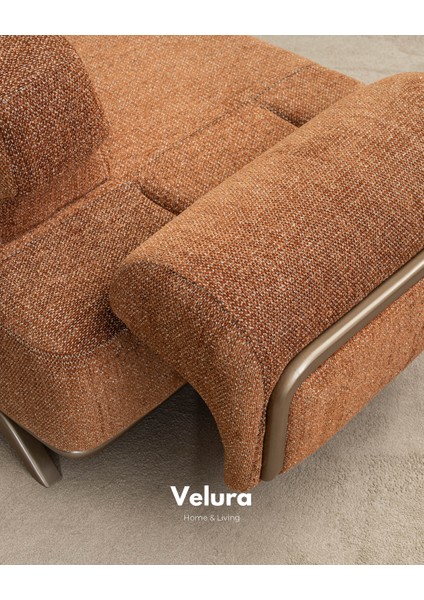 Compact Sırt Mekanizmalı Üçlü Kanepe & 3'lü Koltuk - Kiremit