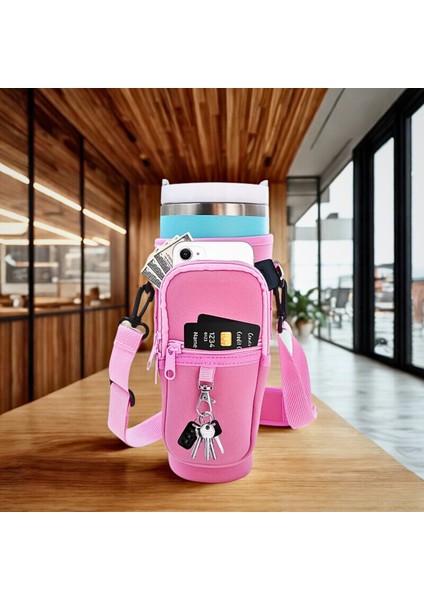 Stanley Quencher Pipetli 1.18 Lt Termos Kılıfı Omuz Askılı Termos Çanta Fermuarlı Cepli Kılıf Çanta