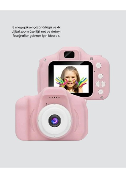 Pembe Mini 1080P Hd Çocuk Kamera – 8mp Video Kaydıtf Kart Destekli - M674K571-R12674 fırsatları