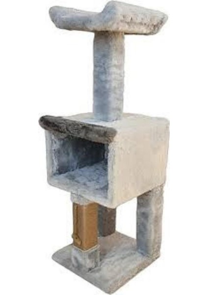 Double Kedi Evi ve Tırmalaması Gri 120 cm