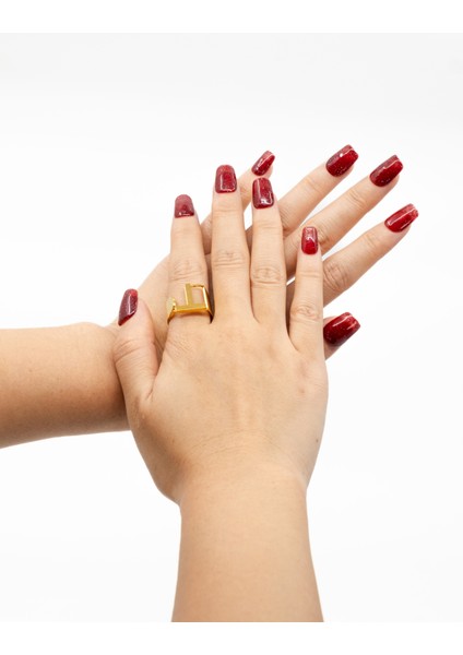 10'lu Kırmızı Kısa Balerin TT1242 Tekrar Kullanılabilir El Yapımı Protez Takma Tırnak - Kırmızı-L fiyatları