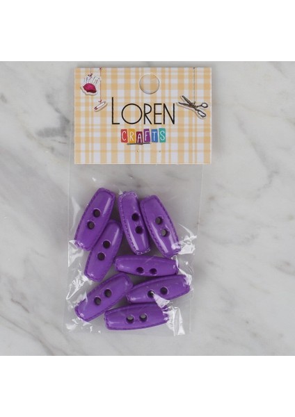 Loren Crafts Mor 8 Li Çoban Düğmesi - 90
