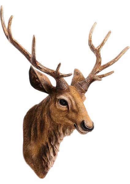 Monte Geyik Başı Dekorasyon Heykeli Geyik Heykeli Süsü #2 (Yurt Dışından)