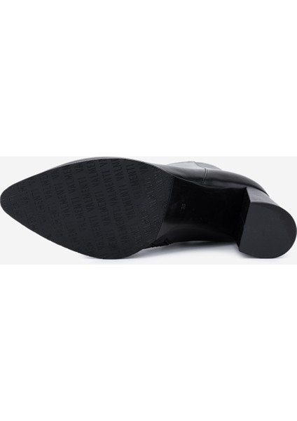 Kadın Hakiki Deri Siyah Deri Topuklu Bot 1074 2260 Bn Bot SK25-26 Sıyah Derı fırsatları