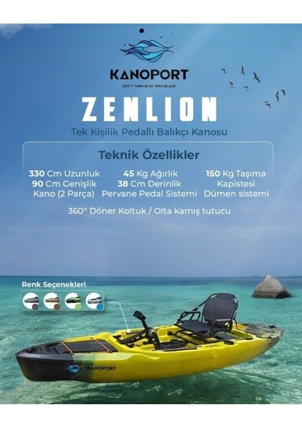 Zenlion Tek Kişilik Pedallı Balıkçı Kanosu