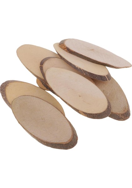 Dokunma Için 10X Oval Ahşap Dilimler Diskleri (Yurt Dışından)
