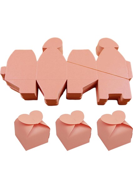 Konuklar Için 50X Ş Kutuları Yıldönümü Için Kağıt Kutuları Doğum Günü Tatili Pembesi (Yurt Dışından)