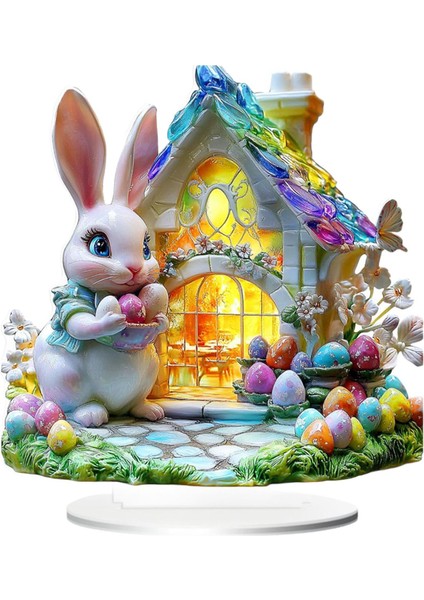 Paskalya Bahçesi Tavşan Dekorasyon Dekoratif Koleksiyonu Su Geçirmez B (Yurt Dışından) modelleri