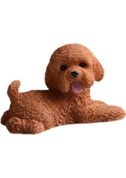 Köpek Minyatür Figürin Mini Hayvan Heykeli Yatak Odası Raf Oturma Odası Kahverengi Yalan (Yurt Dışından) modelleri