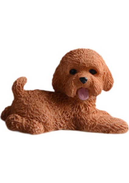 Köpek Minyatür Figürin Mini Hayvan Heykeli Yatak Odası Raf Oturma Odası Kahverengi Yalan (Yurt Dışından) fırsatları