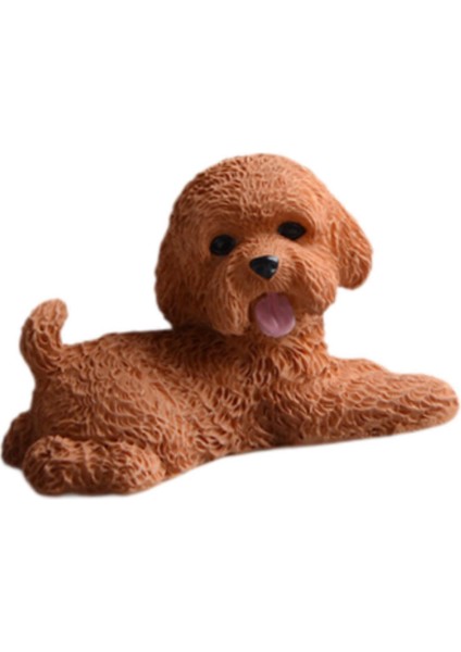 Köpek Minyatür Figürin Mini Hayvan Heykeli Yatak Odası Raf Oturma Odası Kahverengi Yalan (Yurt Dışından) indirimleri