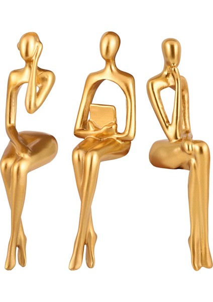 3 Icı Düşünme Heykelleri, Re Heykelcik Koleksiyonu Figürü Dekoratif (Yurt Dışından)