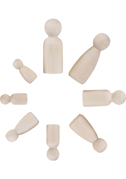 12PCS Ahşap Peg Bebekler Dıy Doğum Günü Topper Süsleri Için Övdeleri (Yurt Dışından)