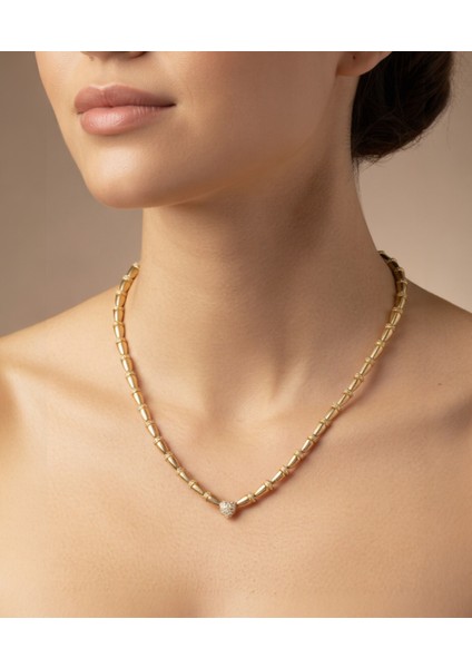 Vip Gurme Seri Ara Taşlı Kolye