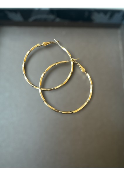 Çelik Gold Halka Küpe modelleri