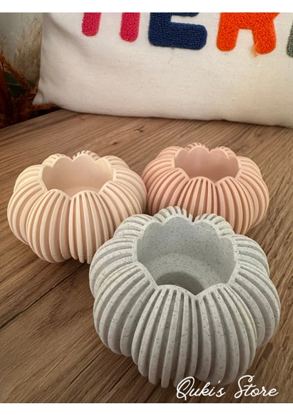 Dekoratif Balkabağı Şeklinde Mumluk LED Mumluk, 3 Adet, Kahverengi, Açık Kahve ve Mermer Renklerinde fiyatları