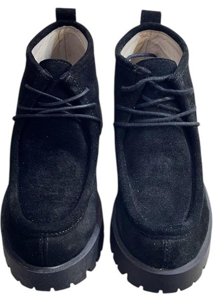 Siyah Hakiki Deri Süet Bağcıklı Bot modelleri