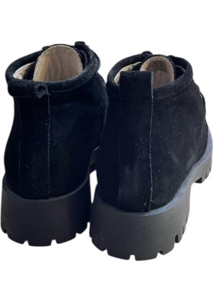 Siyah Hakiki Deri Süet Bağcıklı Bot fırsatları