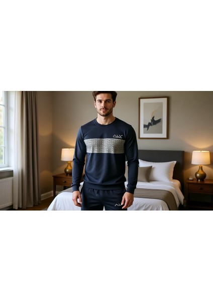 Erkek Pamuklu Füme Renk Pijama Takımı AL002 fiyatları