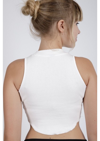 Sıfır Kollu Büstiyer Kısa Penye Crop T-Shirt modelleri