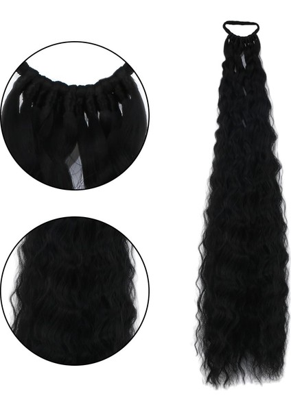 Lastik Tokalı At Kuyruğu Kabarık Afro Dalgalı / Siyah fiyatları