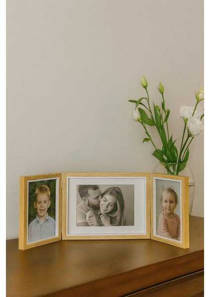 Doğal Ahşap Üçlü Dekoratif Fotoğraf Çerçevesi 20*15 -17*12 cm (2) fiyatları