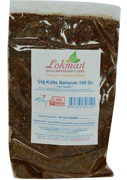 Çiğ Köfte Saf Baharatı 100 gr Paket fiyatları