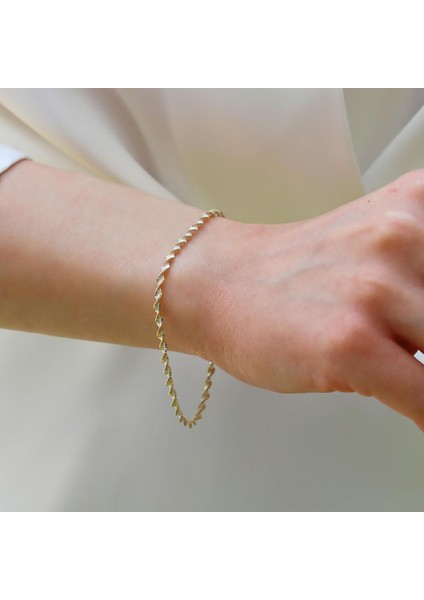 Burgu Çift Renkli Gümüş Bileklik modelleri