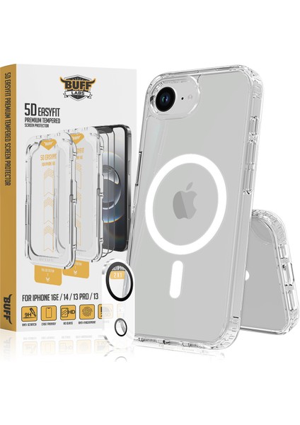 Buff iPhone 16E Avantaj Paket - Magsafe Kılıf + Ekran Koruyucu + Lens Koruyucu Glass