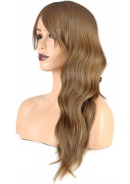 Dalgalı Perçemli Fiber Sentetik Orta Boy Peruk / Bebek Kumralı fırsatları