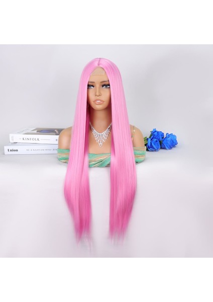 Pembe Ekstra Uzun Tül Peruk modelleri
