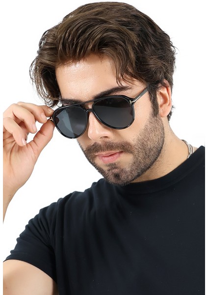 Erkek Siyah Retro UV400 Güneş Gözlüğü WP25-23 C2 E