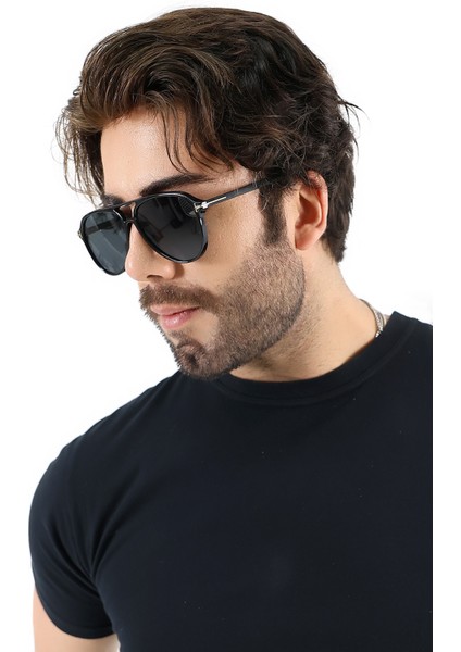 Erkek Siyah Retro UV400 Güneş Gözlüğü WP25-23 C2 E modelleri