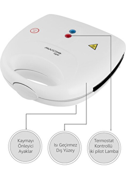 Mini Tost Makinesi 750 W Teflon Kaplama Bej Renkli Tek Taraflı Pişirme Özelliği modelleri