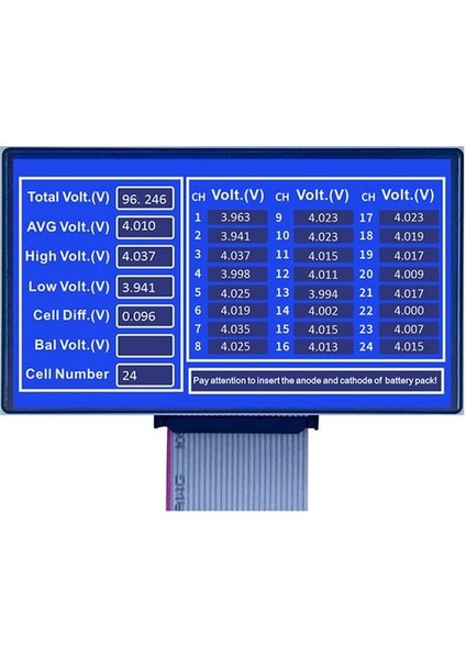 M6T24 Kasasız 24S Kanallı Yüksek Hassasiyetli Lityum Batarya Gerçek Zamanlı Voltaj Analizörü