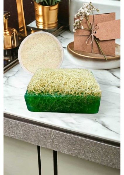 2'li Doğal Set Kabak Lifli Çay Ağacı Sabun Peeling Bakım Sıkılaştırma Akne Temizleme Lifli Yüz Pedi