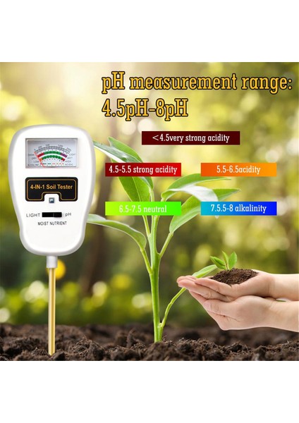 4'ü 1 Arada Toprak Nem Ölçer Ph Test Cihazı Nem Işık Besin Ölçer (Yurt Dışından) indirimleri