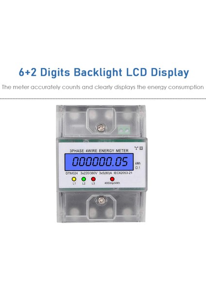 3 Faz 4 Kablolu Enerji Ölçer 220/380V 5-80A Enerji Tüketimi Kwh (Yurt Dışından) indirimleri