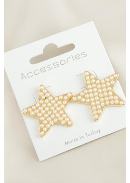 Yıldız Taşlı Yeni Sezon Inci Küpe