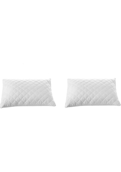 2 Li Kapitoneli Yastık Koruyucu 100 Pamuk 50X70