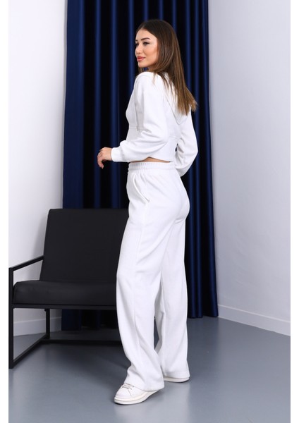 Ekru Kapşonlu Hırka Pantolonlu Selanik Takım modelleri