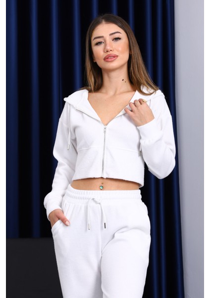 Ekru Kapşonlu Hırka Pantolonlu Selanik Takım fırsatları