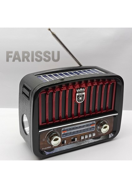Prokama BK-370 Nostaljik Tasarım Güneş Enerjili (Solar) Am/fm/sw 3 Band Radyo Usb/tf/bluetooth modelleri