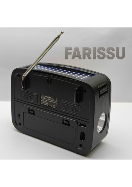 Prokama BK-370 Nostaljik Tasarım Güneş Enerjili (Solar) Am/fm/sw 3 Band Radyo Usb/tf/bluetooth