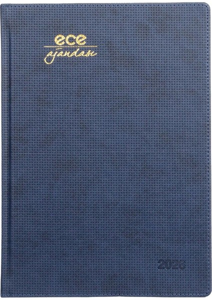 Ajandası Çeşme 2026 Lacivert - Haftalık 110 Gr. Ithal Kağıt Sert Kapak 19,5X28