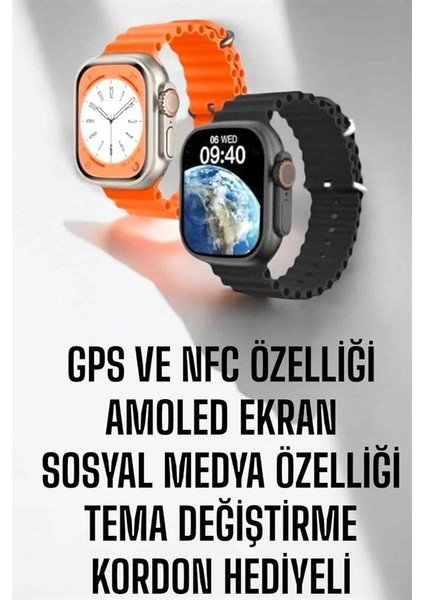 Akıllı Saat Sağlık Takibi Spor Modları Chatgpt Entegrasyon ve Sesli Asistan - N690J787-M09690