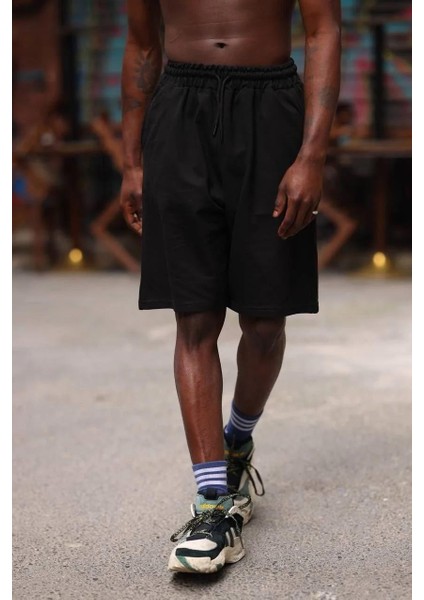 Erkek Iki Iplik Cepli Şort - Siyah