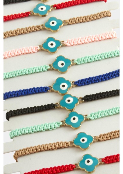 Çiçek Nazar Makrome Örgülü Bileklik