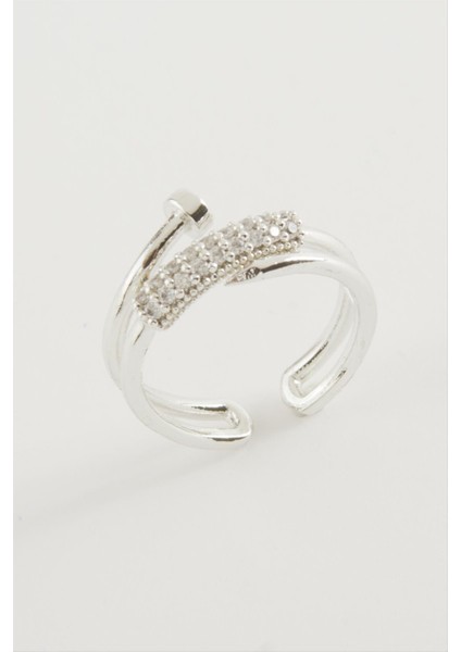 Çivi Zirkon Taşlı Yüzük