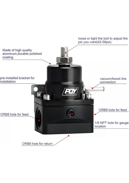 Yakıt Enjeksiyon Regülatörü Boost Ölçerli Yüksek Basınç 8AN Siyah (Yurt Dışından) indirimleri